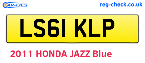 LS61KLP are the vehicle registration plates.