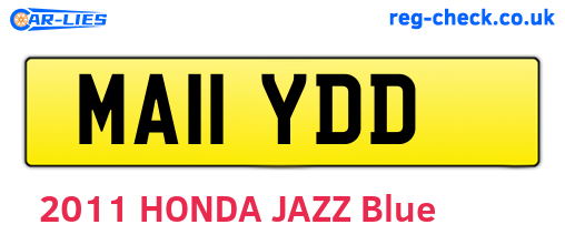 MA11YDD are the vehicle registration plates.