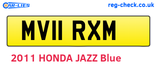 MV11RXM are the vehicle registration plates.