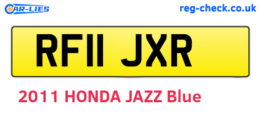 RF11JXR are the vehicle registration plates.