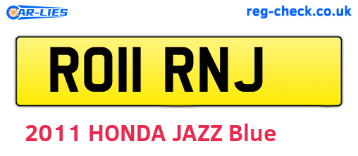 RO11RNJ are the vehicle registration plates.