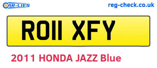 RO11XFY are the vehicle registration plates.
