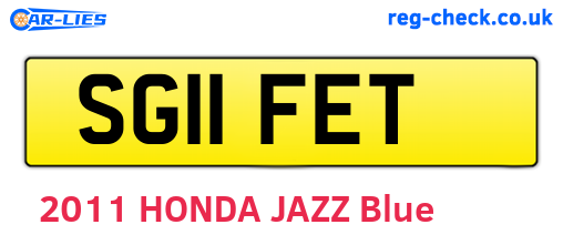 SG11FET are the vehicle registration plates.