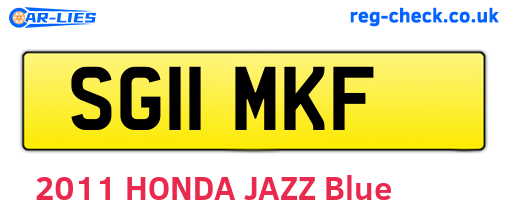 SG11MKF are the vehicle registration plates.