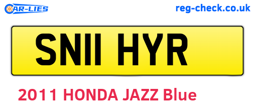 SN11HYR are the vehicle registration plates.