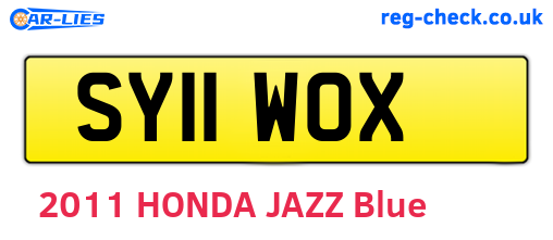 SY11WOX are the vehicle registration plates.
