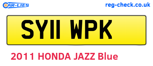 SY11WPK are the vehicle registration plates.