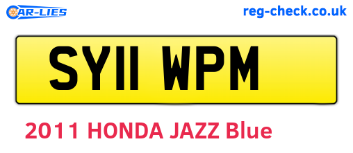 SY11WPM are the vehicle registration plates.