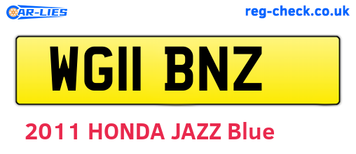 WG11BNZ are the vehicle registration plates.