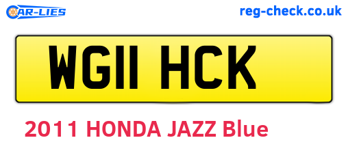 WG11HCK are the vehicle registration plates.