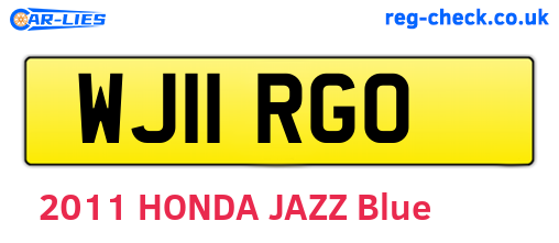 WJ11RGO are the vehicle registration plates.