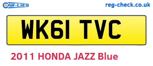 WK61TVC are the vehicle registration plates.
