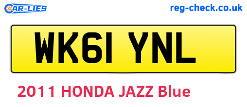 WK61YNL are the vehicle registration plates.