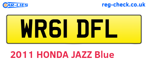WR61DFL are the vehicle registration plates.