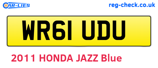 WR61UDU are the vehicle registration plates.