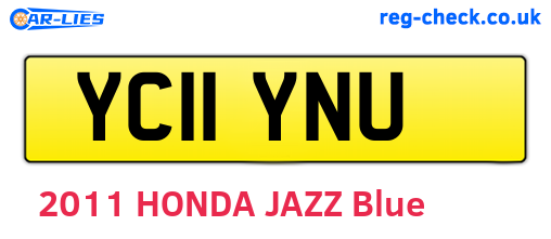 YC11YNU are the vehicle registration plates.
