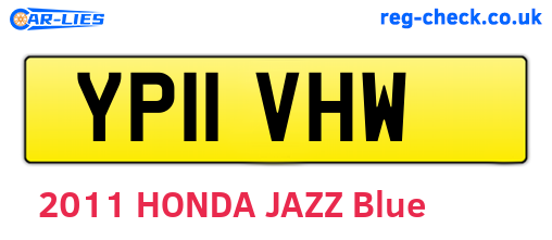 YP11VHW are the vehicle registration plates.
