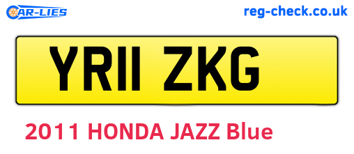 YR11ZKG are the vehicle registration plates.