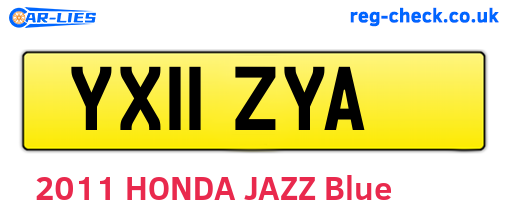 YX11ZYA are the vehicle registration plates.