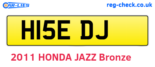 H15EDJ are the vehicle registration plates.