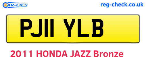 PJ11YLB are the vehicle registration plates.