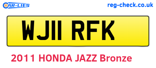 WJ11RFK are the vehicle registration plates.