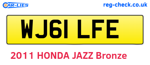 WJ61LFE are the vehicle registration plates.