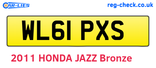 WL61PXS are the vehicle registration plates.