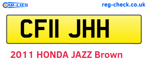 CF11JHH are the vehicle registration plates.