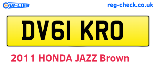 DV61KRO are the vehicle registration plates.