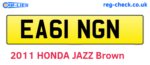 EA61NGN are the vehicle registration plates.