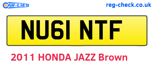 NU61NTF are the vehicle registration plates.