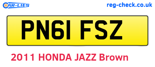 PN61FSZ are the vehicle registration plates.