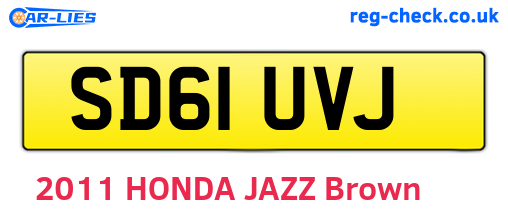 SD61UVJ are the vehicle registration plates.