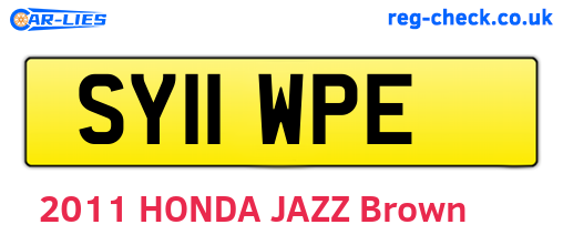 SY11WPE are the vehicle registration plates.
