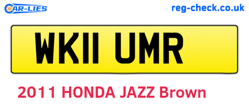 WK11UMR are the vehicle registration plates.
