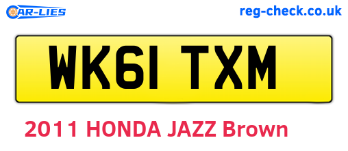 WK61TXM are the vehicle registration plates.