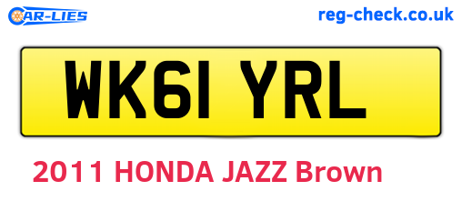 WK61YRL are the vehicle registration plates.
