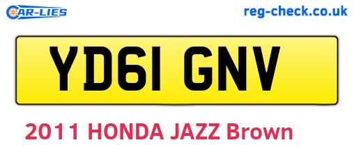 YD61GNV are the vehicle registration plates.
