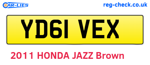 YD61VEX are the vehicle registration plates.