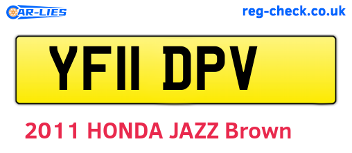 YF11DPV are the vehicle registration plates.