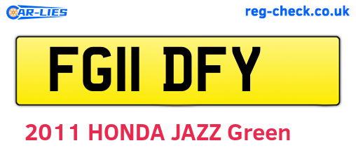 FG11DFY are the vehicle registration plates.