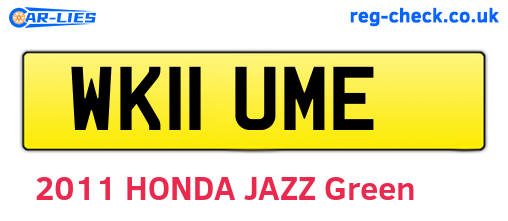 WK11UME are the vehicle registration plates.