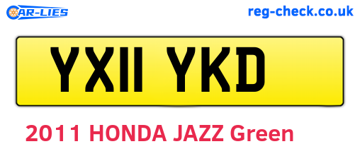 YX11YKD are the vehicle registration plates.