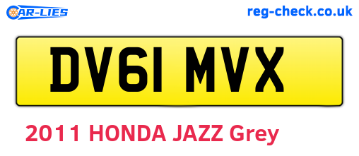 DV61MVX are the vehicle registration plates.