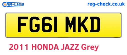 FG61MKD are the vehicle registration plates.