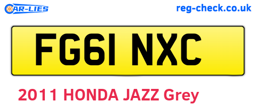 FG61NXC are the vehicle registration plates.