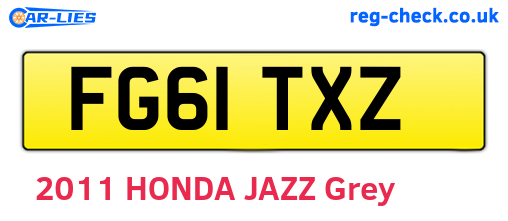 FG61TXZ are the vehicle registration plates.