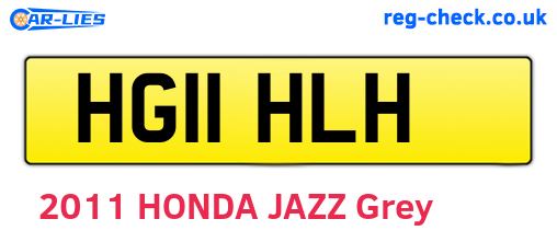 HG11HLH are the vehicle registration plates.