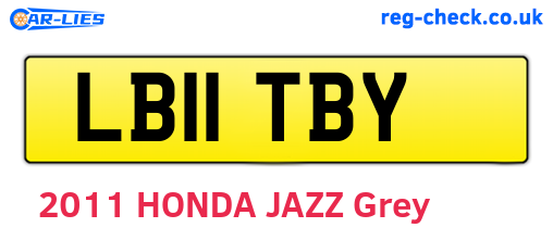 LB11TBY are the vehicle registration plates.